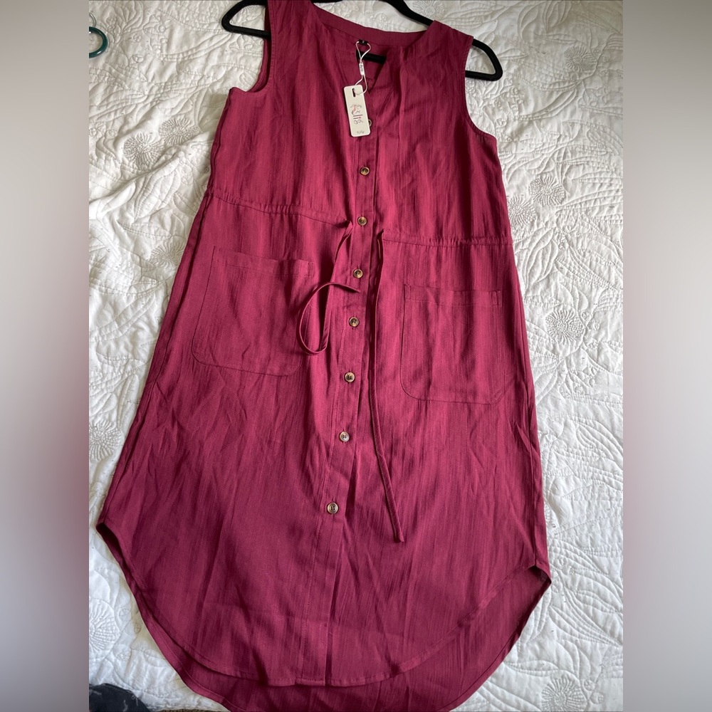 Women’s Button Down Sleeveless Shirt Dress